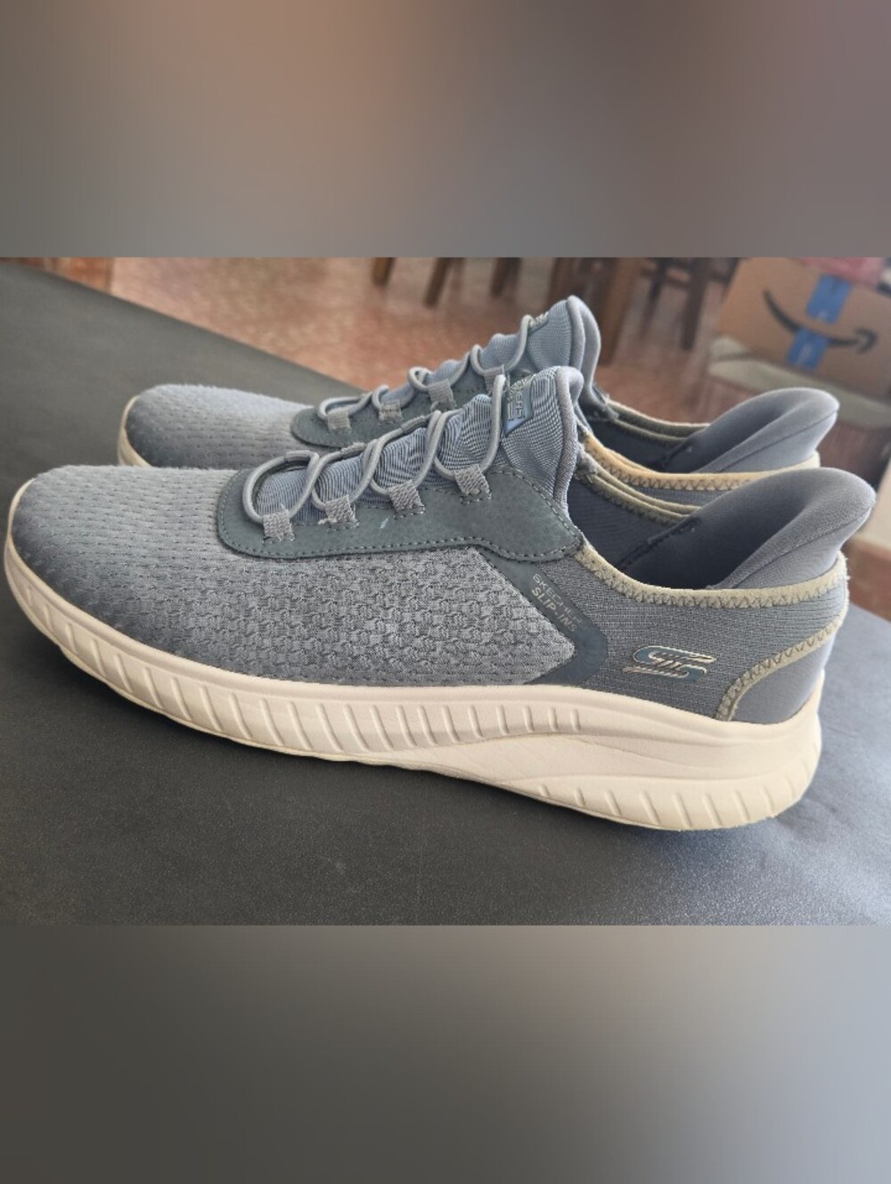 Skechers BOBS Sport Squad Chaos Slip-Ins Blue Gray Sneakers Women 8.5 - Picture 3 of 13